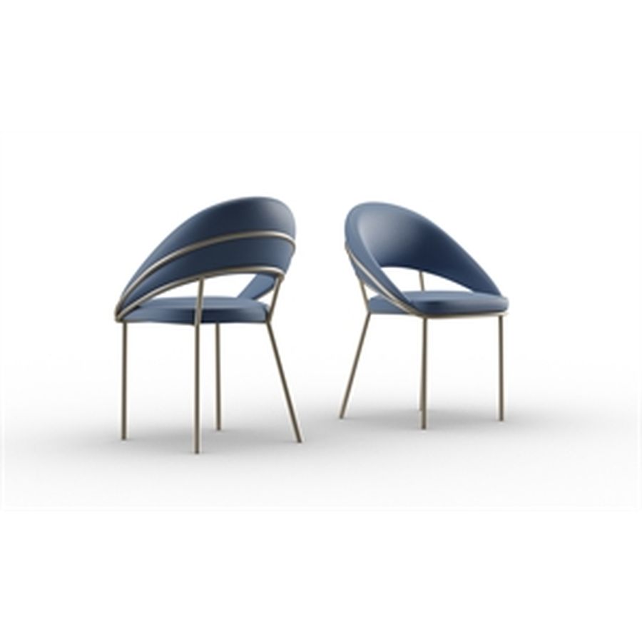 Coppia di poltroncine blu navy con guscio avvolgente